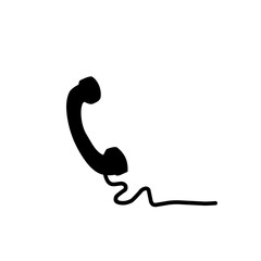 telephone icon with cable