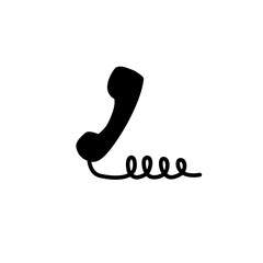 telephone icon with cable