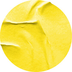 Yellow round paper sticker label set isolated on white background