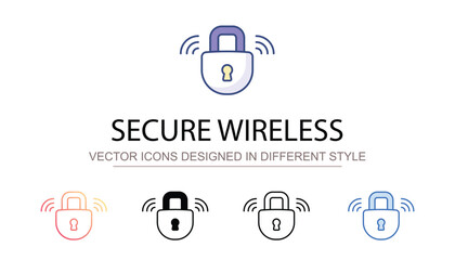 Secure Wireless icon design with white background stock illustration