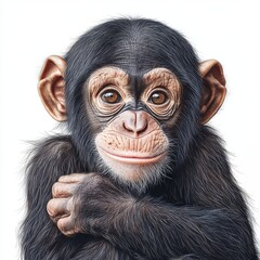 Naklejka premium A monkey's funny face is isolated on a transparent background