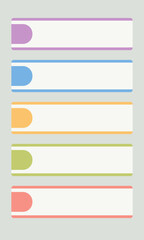 Fototapeta premium Post note stickers mock up . Set of realistic color paper bookmarks, paper adhesive tape .