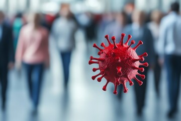 A visual representation of infection spreading through a population, highlighting the danger of disease, Infection, Contamination Illness Spread