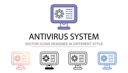 Antivirus System icon design with white background stock illustration