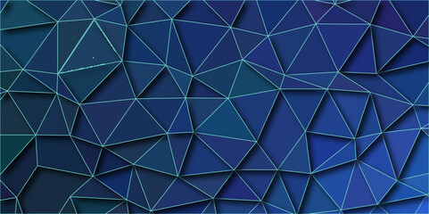Abstract geometric low poly vector background. Blue render Network Internet Mobile Wireless Business concept. Abstract Low Polygon color background illustration.