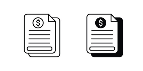 invoice set icon with white background vector stock illustration
