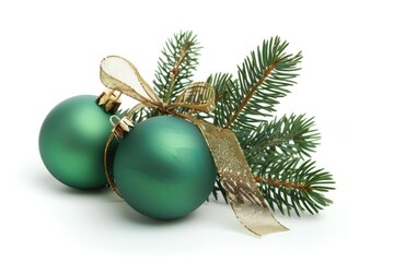 green christmas ball decoration isolated on white