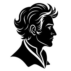 man hair  style black silhouette