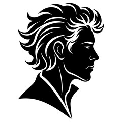 man hair  style black silhouette
