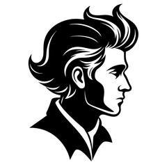 man hair  style black silhouette