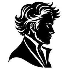 man hair  style black silhouette