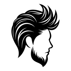 man hair  style black silhouette