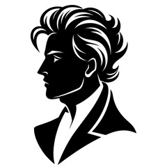 man hair  style black silhouette