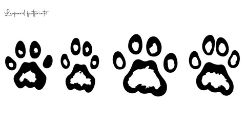 Hand drawn wild animals foot prints