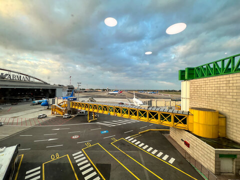 Linate Milan airport overview. High quality photo