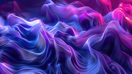 Fototapeta premium Abstract Neon Fabric Waves