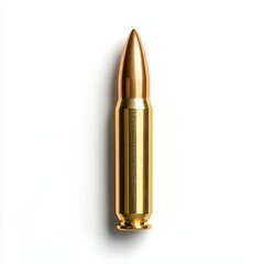 The close-up of one bullet on a transparent background