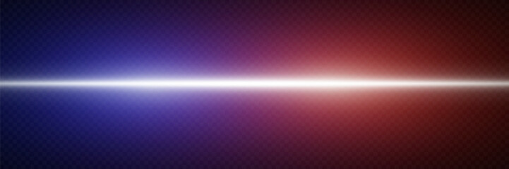 Glowing flash of light. The effect of a high-speed police line. Laser beam of light.