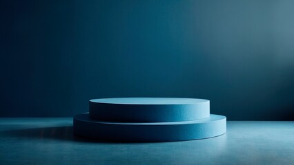 blue background for product presentation with podium