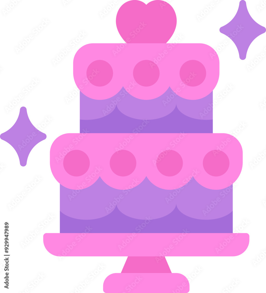 Wall mural Wedding cake icon