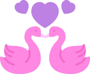 Couple swans icon
