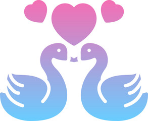 Couple swans icon