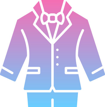 gradient suit jacket with bow tie clip art preview