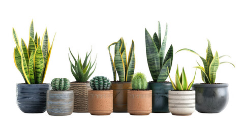 Snake Plants in Various Pots