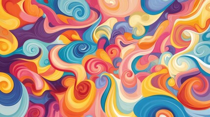 Abstract Swirls of Vibrant Color: A mesmerizing and captivating abstract art background featuring swirling, colorful patterns in a spectrum of bold hues, perfect for modern and artistic projects.