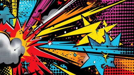 Vibrant Abstract Background in Comic Style
