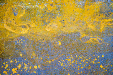 Oxidized Steel with Abstract Yellow Rust Highlights