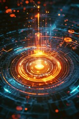 Abstract Circular Glowing Interface