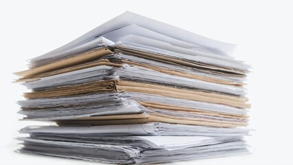 Stack of business documents papers