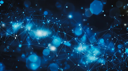 Fototapeta premium Abstract business connection of lines from nodes It is connected to endless nodes and represents the innovation of communication in the network.