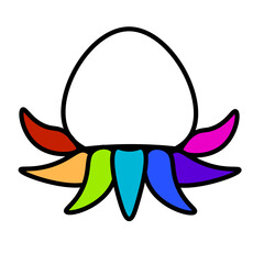 vector illustration of a rainbow octopus