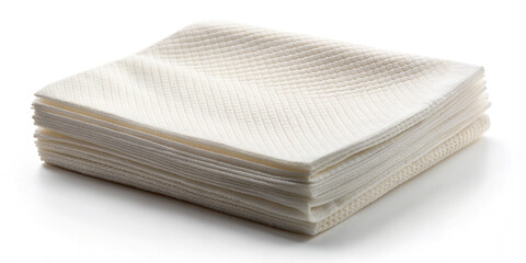 Paper napkin isolated on white background with full depth of field