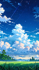 Fototapeta premium anime sky wallpaper in 4K quality for phone wallpaper