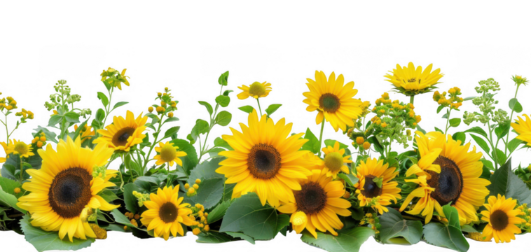 Sunflowers and Daisies Decorative Border