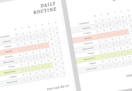 Daily Planner Layout With Check Boxes