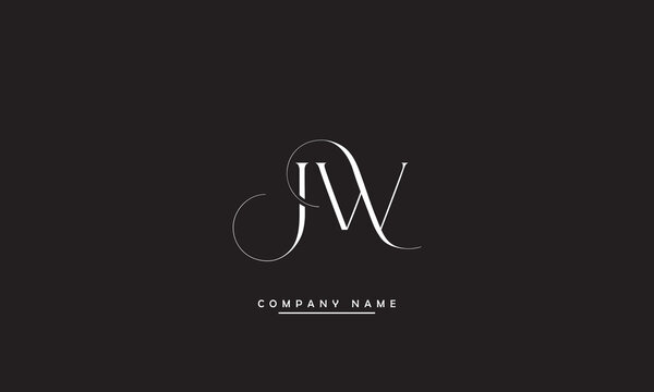 JW, WJ, J, W Abstract Letters Logo Monogram