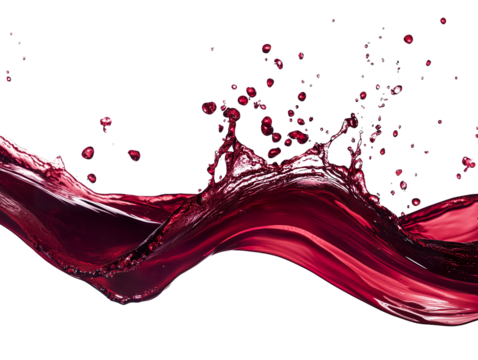 red wine splash liquid, abstract wave explosion isolated PNG