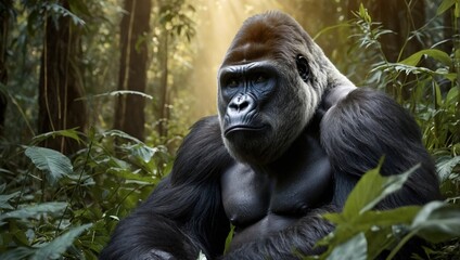 Obraz premium portrait of a large and majestic gorilla