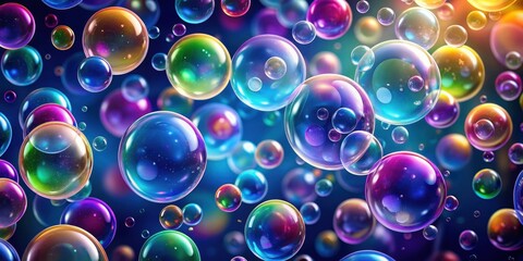 Background with bubbles in various sizes and colors, bubbles, background, texture, abstract, vibrant, round, floating