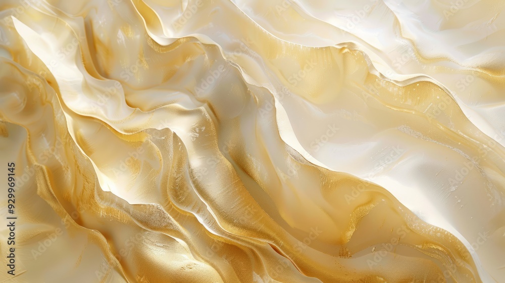 Poster soft, flowing golden waves reflect natural light, creating a warm, inviting atmosphere that captures