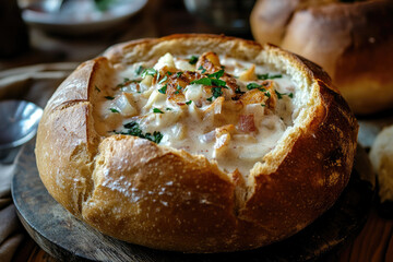 Fish Chowder in a Bread Bowl Creamy, Hearty Comfort