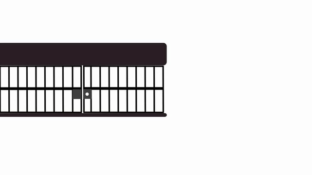 jail gate on-off animation video.The concept of bondage and illusory liberation.