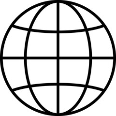 Globe icon. Network symbol. Linear style.