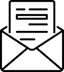 Document icon. Envelope symbol. Linear style.