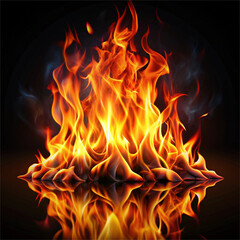 Fototapeta premium fire on black background 