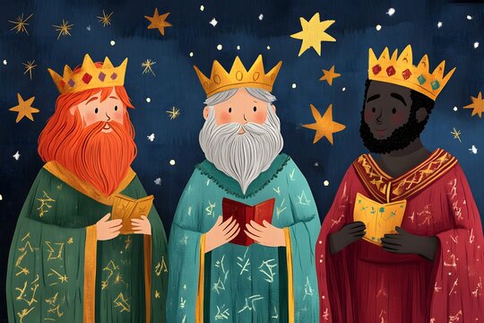 Illustration, the three magician kings, the Magi